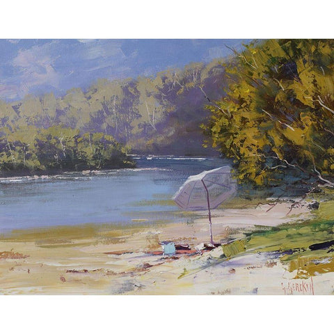 Patongs Summer Black Modern Wood Framed Art Print by Gercken, Graham