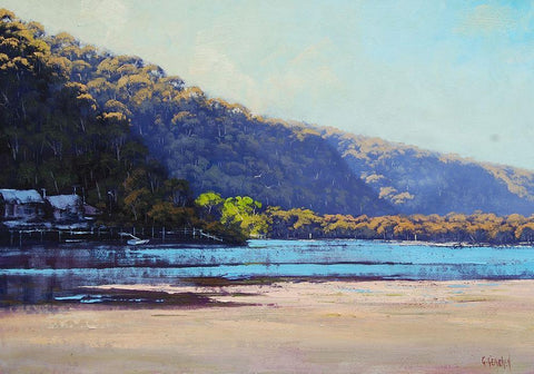 Patongs Creek Australia White Modern Wood Framed Art Print with Double Matting by Gercken, Graham