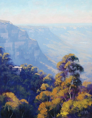 The Jamison Valley White Modern Wood Framed Art Print with Double Matting by Gercken, Graham