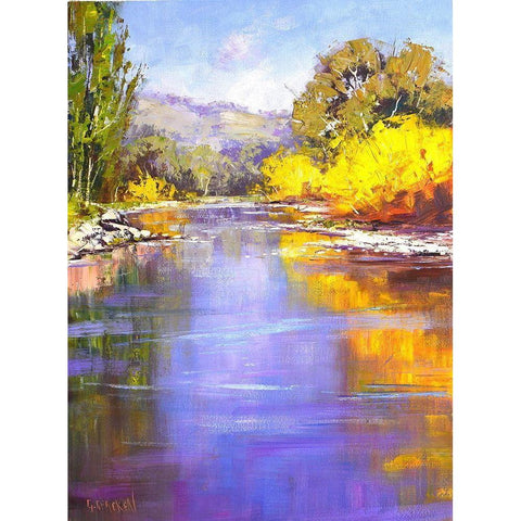 Autumn River Black Modern Wood Framed Art Print with Double Matting by Gercken, Graham