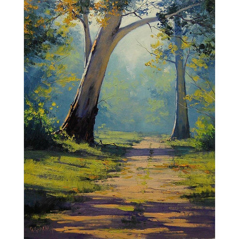 Forest Gum Trees White Modern Wood Framed Art Print by Gercken, Graham