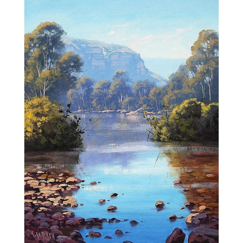 Megalong Creek White Modern Wood Framed Art Print by Gercken, Graham