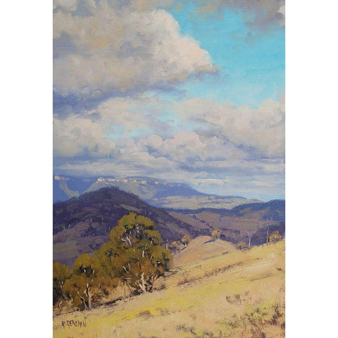 Megalong Valley Black Modern Wood Framed Art Print by Gercken, Graham