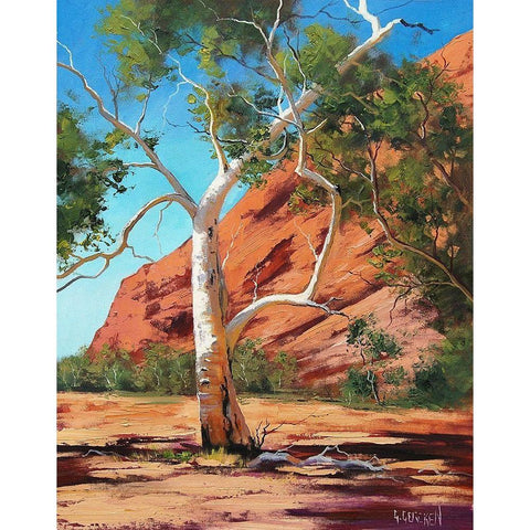 Outback Gum Tree Black Modern Wood Framed Art Print by Gercken, Graham