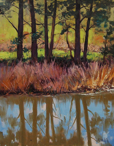 Plein Air Prints White Modern Wood Framed Art Print with Double Matting by Gercken, Graham