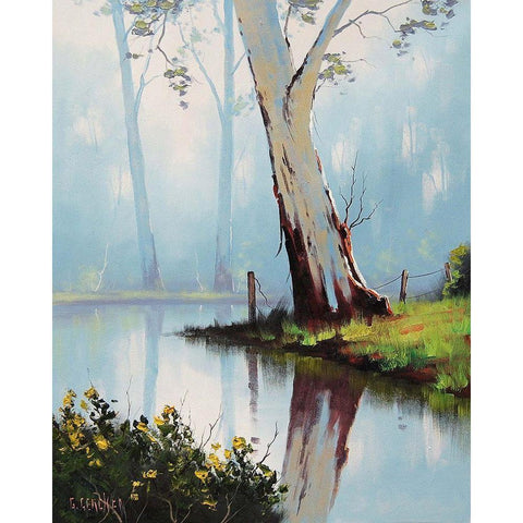 River Black Modern Wood Framed Art Print with Double Matting by Gercken, Graham