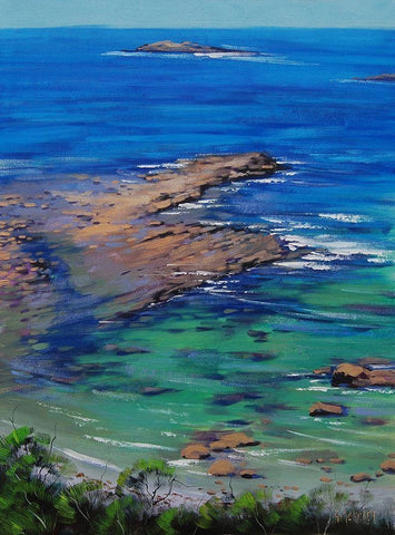 Shallow Waters White Modern Wood Framed Art Print with Double Matting by Gercken, Graham