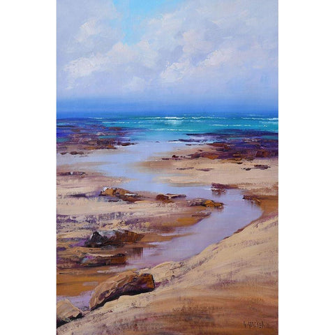 South Coast NSW Beachscape Gold Ornate Wood Framed Art Print with Double Matting by Gercken, Graham