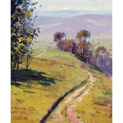 Track Across The Hills Kanimbla Black Modern Wood Framed Art Print by Gercken, Graham