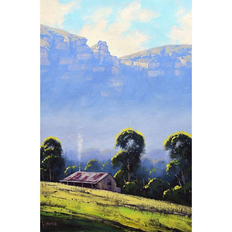 Valley Farm Black Modern Wood Framed Art Print with Double Matting by Gercken, Graham