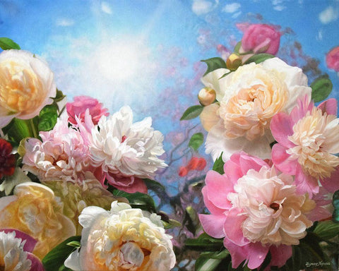 Towards the Sun Black Ornate Wood Framed Art Print with Double Matting by Kopania, Zbigniew