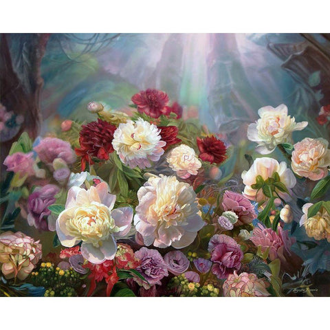 Mysterious Garden Gold Ornate Wood Framed Art Print with Double Matting by Kopania, Zbigniew