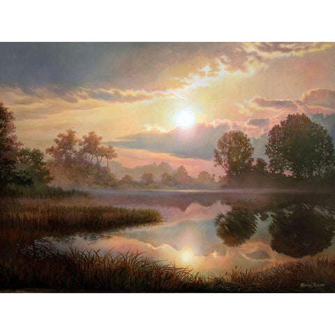 A Warm Evening White Modern Wood Framed Art Print by Kopania, Zbigniew