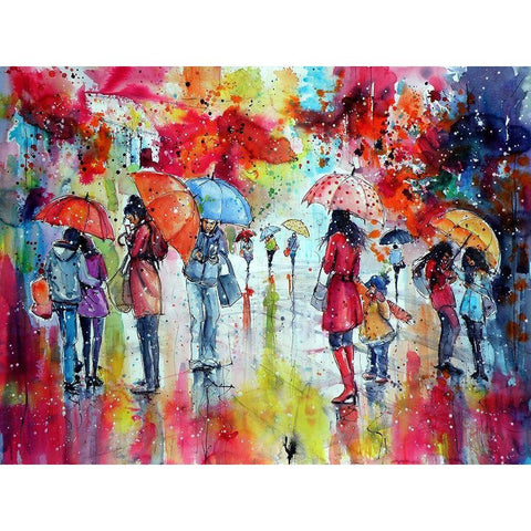 First Snow Black Modern Wood Framed Art Print with Double Matting by Kovacs, Anna Brigite