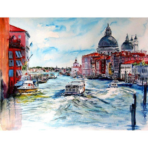 Venice White Modern Wood Framed Art Print by Kovacs, Anna Brigite