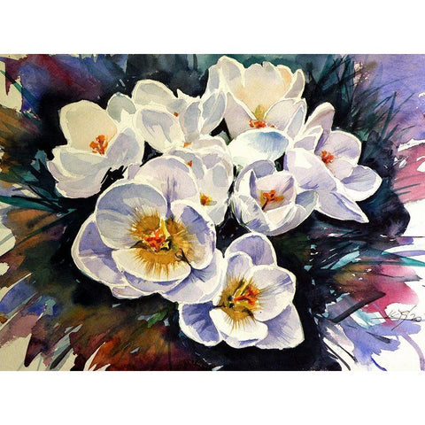 Crocus Gold Ornate Wood Framed Art Print with Double Matting by Kovacs, Anna Brigite