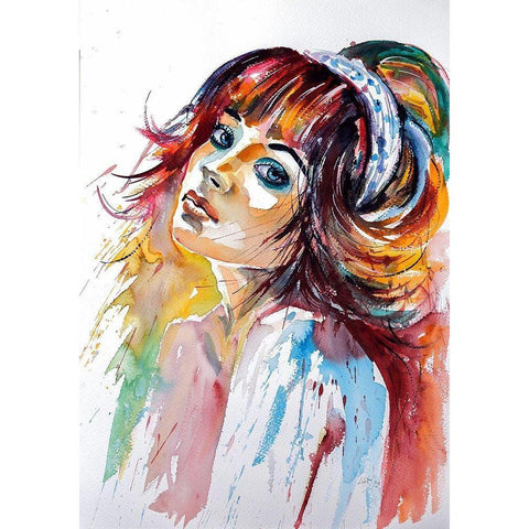 Lady Girl II Black Modern Wood Framed Art Print by Kovacs, Anna Brigite