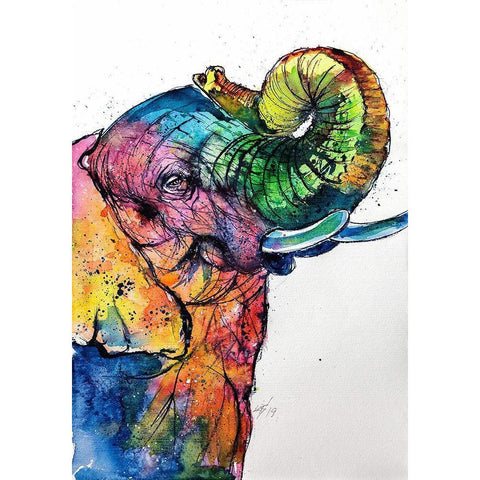 Play with Color II White Modern Wood Framed Art Print by Kovacs, Anna Brigite