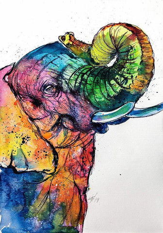 Play with Color II White Modern Wood Framed Art Print with Double Matting by Kovacs, Anna Brigite