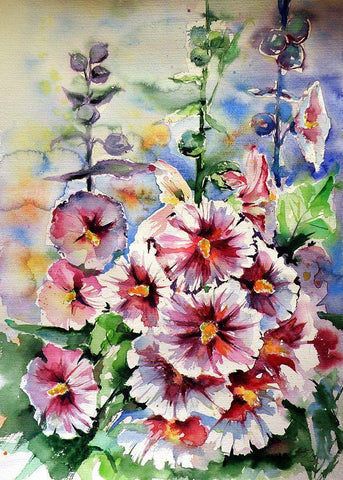 Mallow White Modern Wood Framed Art Print with Double Matting by Kovacs, Anna Brigite