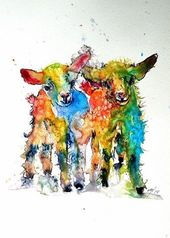 Goat Black Ornate Wood Framed Art Print with Double Matting by Kovacs, Anna Brigite