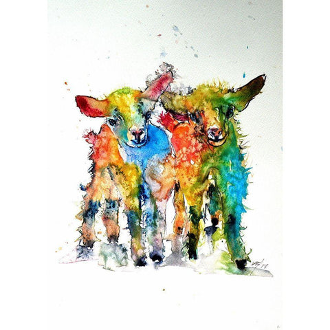 Goat Black Modern Wood Framed Art Print by Kovacs, Anna Brigite
