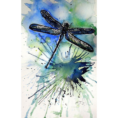 Dragonfly White Modern Wood Framed Art Print by Kovacs, Anna Brigite