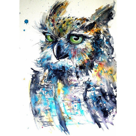 Owl II White Modern Wood Framed Art Print by Kovacs, Anna Brigite
