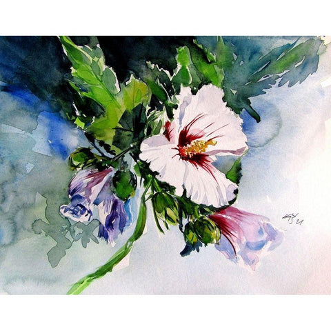 Mallow Black Modern Wood Framed Art Print with Double Matting by Kovacs, Anna Brigite