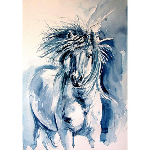 Horse Black Modern Wood Framed Art Print with Double Matting by Kovacs, Anna Brigite