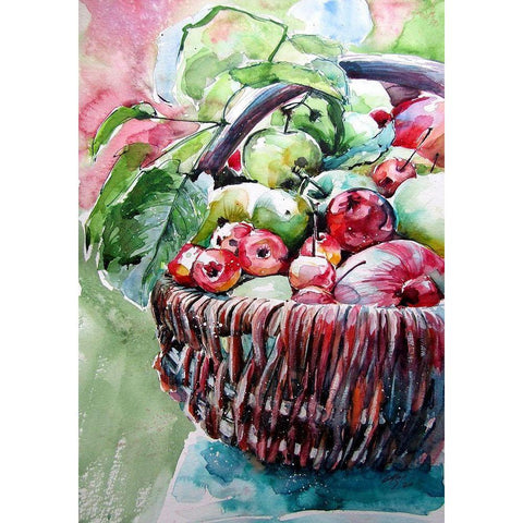 Autumn Fruits Black Modern Wood Framed Art Print with Double Matting by Kovacs, Anna Brigite