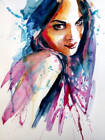 Portrait of Beauty White Modern Wood Framed Art Print with Double Matting by Kovacs, Anna Brigite