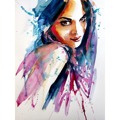 Portrait of Beauty Gold Ornate Wood Framed Art Print with Double Matting by Kovacs, Anna Brigite