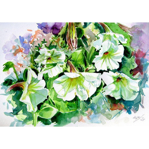 Petunia Black Modern Wood Framed Art Print by Kovacs, Anna Brigite