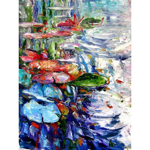 Watter Lilly Black Modern Wood Framed Art Print with Double Matting by Kovacs, Anna Brigite