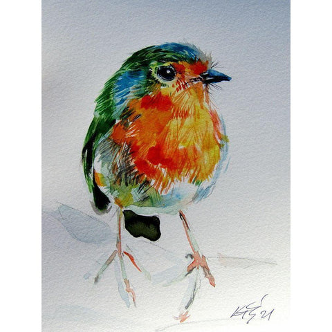 Little Bird II White Modern Wood Framed Art Print by Kovacs, Anna Brigite