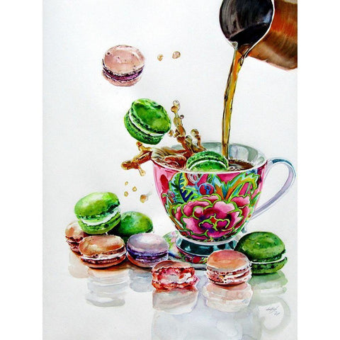 Still Life with Macaron Cookies Gold Ornate Wood Framed Art Print with Double Matting by Kovacs, Anna Brigite