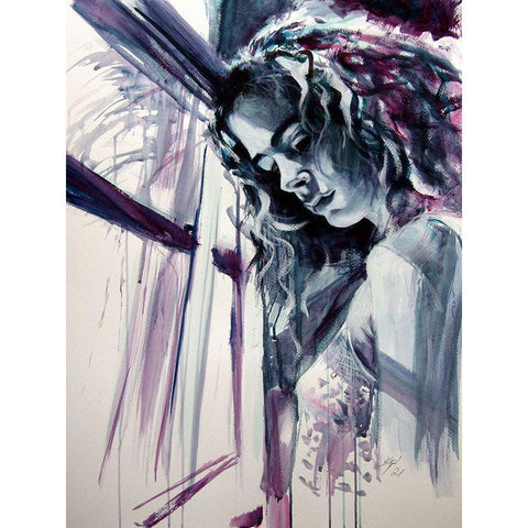 Expectation Black Modern Wood Framed Art Print by Kovacs, Anna Brigite