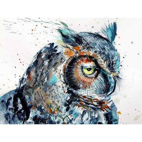 The Owl White Modern Wood Framed Art Print by Kovacs, Anna Brigite