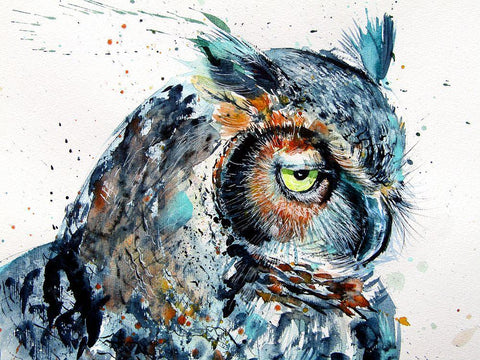 The Owl Black Ornate Wood Framed Art Print with Double Matting by Kovacs, Anna Brigite