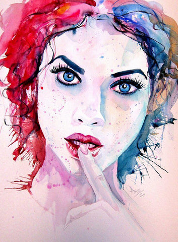 Charming Girl VI White Modern Wood Framed Art Print with Double Matting by Kovacs, Anna Brigite