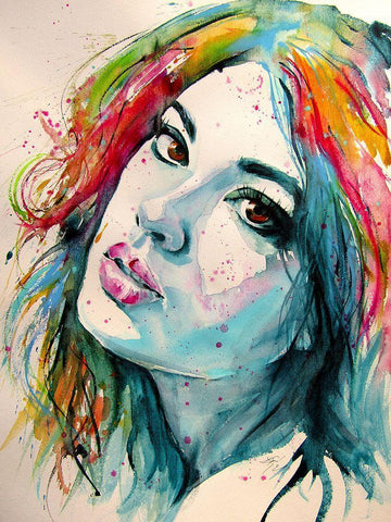 Charming Girl XII White Modern Wood Framed Art Print with Double Matting by Kovacs, Anna Brigite