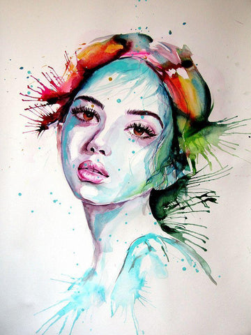 Charming Girl XIV White Modern Wood Framed Art Print with Double Matting by Kovacs, Anna Brigite