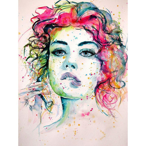 Charming Girl XV Black Modern Wood Framed Art Print with Double Matting by Kovacs, Anna Brigite