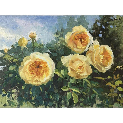 Garden Rose III White Modern Wood Framed Art Print by Strube, Ling
