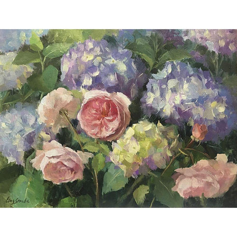 Summer Garden White Modern Wood Framed Art Print by Strube, Ling