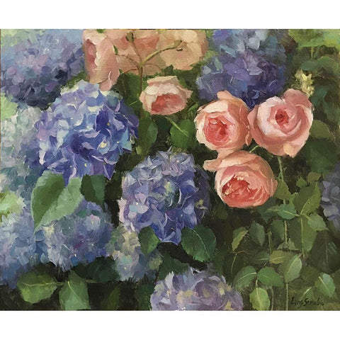 Summer Garden II White Modern Wood Framed Art Print by Strube, Ling