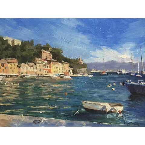 Portofino Gold Ornate Wood Framed Art Print with Double Matting by Strube, Ling