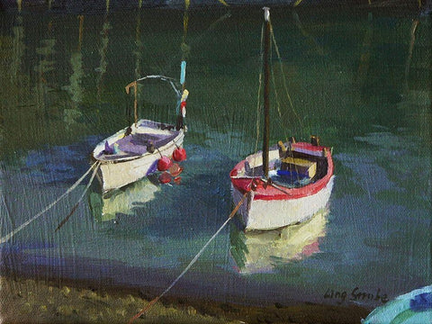 Reflexion White Modern Wood Framed Art Print with Double Matting by Strube, Ling