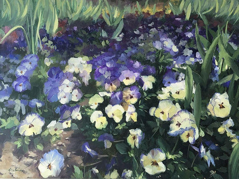 Spring Passion Black Ornate Wood Framed Art Print with Double Matting by Strube, Ling